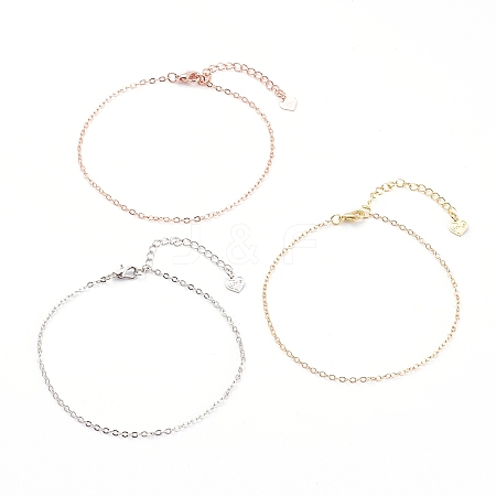 Brass Cable Chain Anklets AJEW-AN00391-1