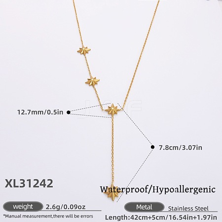 316L Surgical Stainless Steel Y Tassel Necklaces for Women FS-WGE9B28-15-1