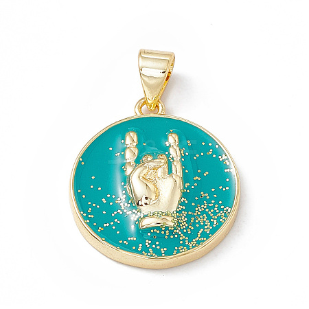 Rack Plating Brass Enamel Pendants KK-B065-03G-01-1