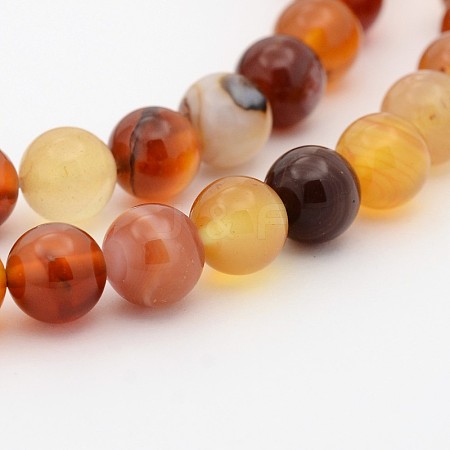 Natural Red Agate Dyed Round Bead Strands G-P070-20-4mm-1