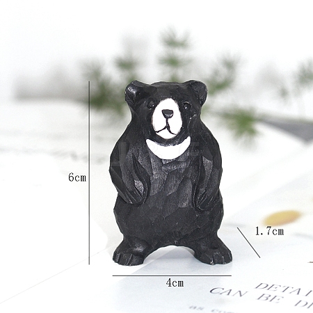Wood Carving Bear Figurines Statues for Home Office Desktop Decoration PW-WG3ED61-02-1