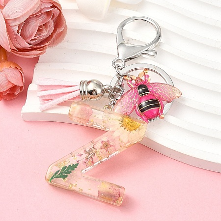 Resin & Acrylic & Faux Suede Tassel Keychain KEYC-YW00125-26-1