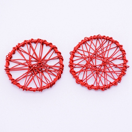Wrapped Wire Iron Pendants IFIN-WH0053-41A-02-1