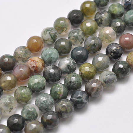 Natural Indian Agate Beads Strands X-G-F349-02-8mm-1
