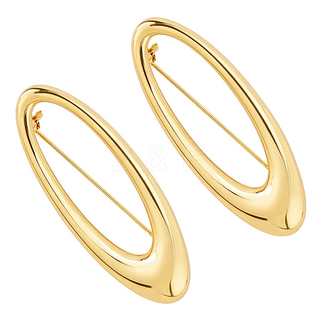 2Pcs Oval Alloy Brooched for Backpack Clothes JEWB-FG0001-74-1