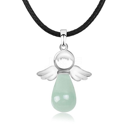 Angel Natural Green Aventurine Pendant Necklaces OH8264-11-1