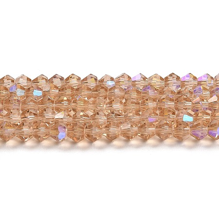Transparent Electroplate Glass Beads Strands GLAA-F029-3mm-D12-1