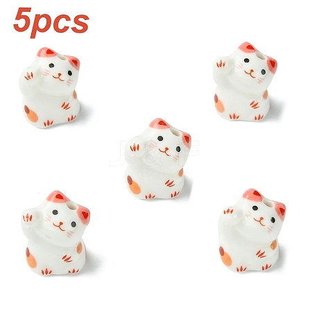 5Pcs Handmade Bright Glazed Porcelain Beads PORC-YW0001-31A-1