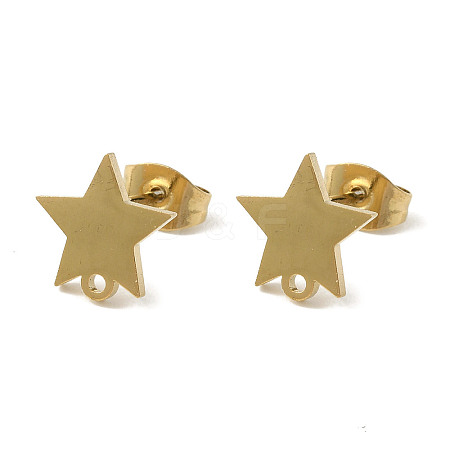 Ion Plating(IP) 304 Stainless Steel Stud Earring Findings X-STAS-I206-70G-1