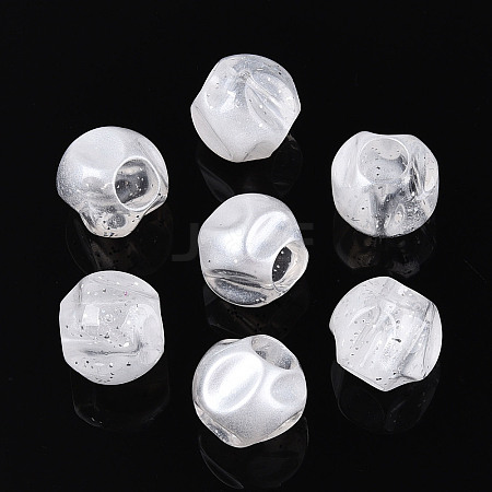 Transparent Acrylic and Glitter Powder Beads TACR-T028-66B-1