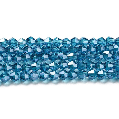 Transparent Electroplate Glass Beads Strands GLAA-F029-4mm-C01-1