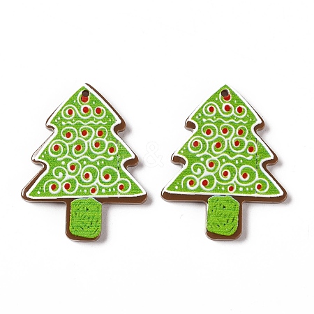 Christmas Printed Acrylic Pendants Tree SACR-G019-A01-1