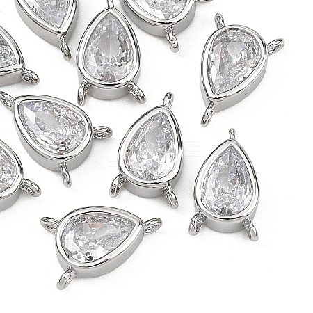 SHEGRACE Brass Pave Clear Cubic Zirconia Teardrop Chandelier Component Links XGRQ2O074-428P-1