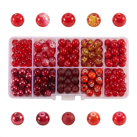 200Pcs 10 Styles DIY Glass Round Beads Sets DIY-CJ0001-97-1