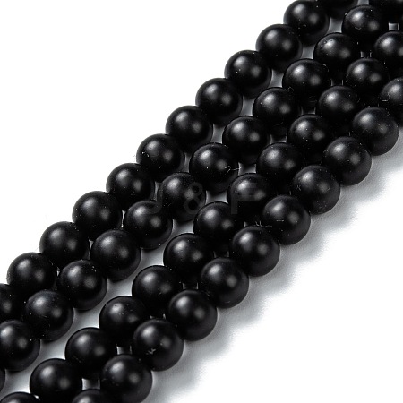 Natural Black Onyx Beads Strands X-G-Z024-01C-1