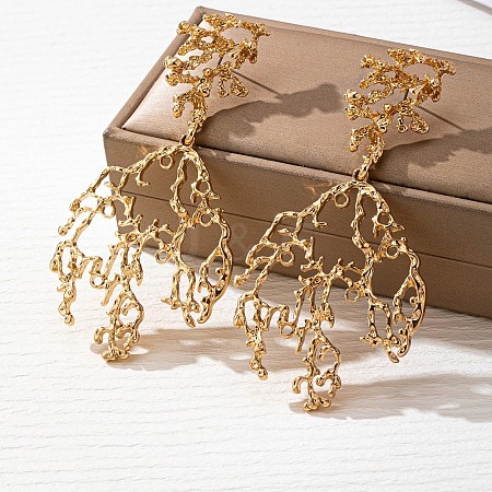 Alloy Branch Stud Dangle Earrings for Women WGBFFDA-01-1