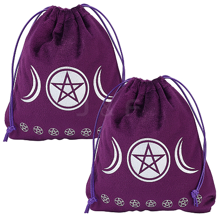 2Pcs Velvet Tarot Cards Storage Drawstring Bags ABAG-CN0001-67-1