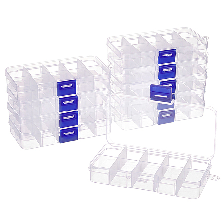 10 Grids Plastic Bead Storage Containers CON-WH0086-053A-1