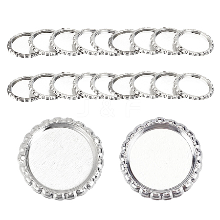 100Pcs 2 Styles Iron Pendant Cabochon Settings FIND-DR0001-44-1