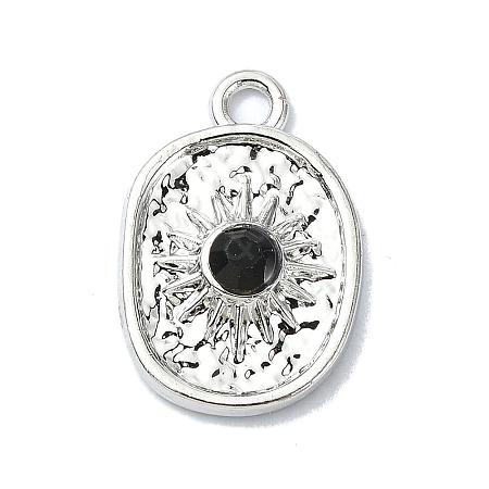 Alloy Black Rhinestone Pendants PALLOY-S188-09P-02-1