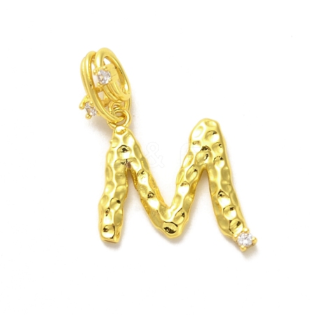 Rack Plating Brass Micro Pave Cubic Zirconia European Dangle Charms KK-L210-015G-M-1