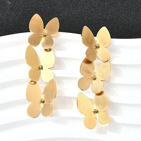 Butterfly 304 Stainless Steel Dangle Stud Earrings for Women EJEW-M102-01G-1