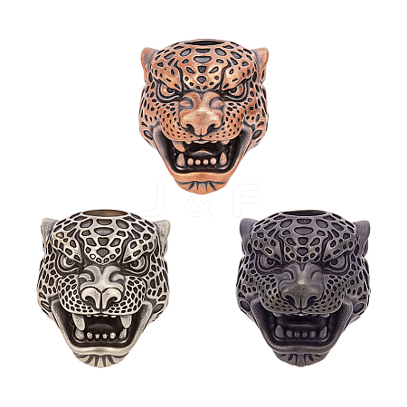 3Pcs 3 Colors Brass European Beads KK-OC0001-85-1