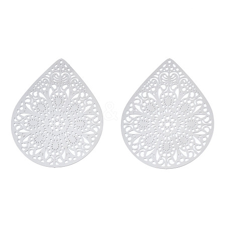 Non-Tarnish 201 Stainless Steel Filigree Pendants STAS-S118-036-1