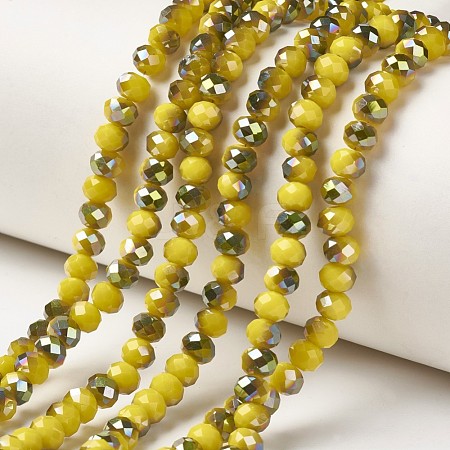 Electroplate Opaque Glass Beads Strands EGLA-A034-P4mm-S07-1