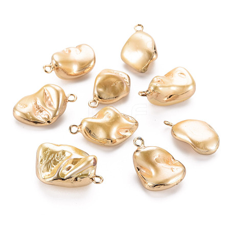 Electroplate Freshwater Shell Pendants SHEL-T018-12G-03-1