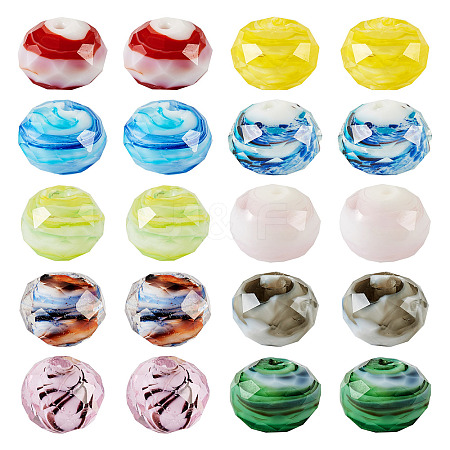 20Pcs 10 Colors Handmade Lampwork Beads LAMP-TA0001-21-1