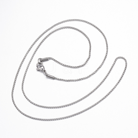 304 Stainless Steel Box Chain Necklaces NJEW-K099-05P-1
