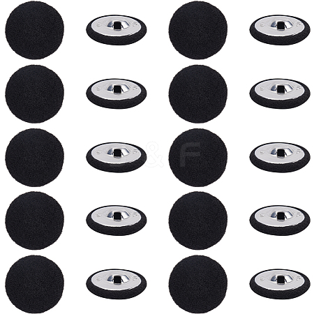 20Pcs Iron with Cloth Buttons BUTT-GF0003-76B-1