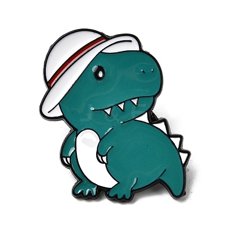 Dinosaur with Hat Enamel Pins JEWB-D310-08EB-03-1