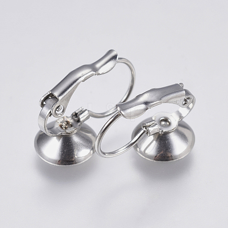 Tarnish Resistant 304 Stainless Steel Leverback Earring Settings LS-STAS-I097-021-8mm-1