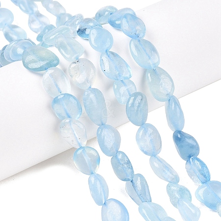 Natural Aquamarine Beads Strands LS-G-R445-8x10-36-1