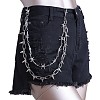 Punk Style Alloy with Aluminium Spiked Cone Double Layered Chain Belts for Pants FS-WGA3437-11-1
