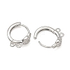 SHEGRACE Brass Micro Pave Clear Cubic Zirconia Hoop Earrings Findings XGR0153P-92P-2