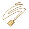 201 Stainless Steel Cable Chain Rectangle with Letter Pendant Necklaces NJEW-M070-01G-Z-2