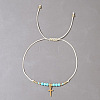 Natural Aquamarine Braided Bead Bracelets KA2676-5-1
