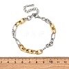 304 Stainless Steel Figaro Chains Bracelets BJEW-K284-03A-GP-3