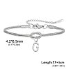 304 Stainless Steel Initial Charm Bracelets FS-WGD8E41-19-1