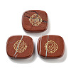 Natural Red Jasper Rectangle with Chakra Sign Figurines Display Decorations DJEW-K025-02E-1