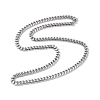 Non-Tarnish 201 Stainless Steel Cuban Link Chain Necklace with 304 Stainless Steel Clasps for Men Women NJEW-M194-01A-P-1