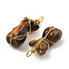 Natural Tiger Eye Pendants G-K338-30G-06-2