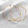 304 Stainless Steel Wavy Stud Earrings EJEW-R028-02G-1