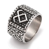 Viking 304 Stainless Steel Rune Finger Rings RJEW-U005-09AS-1