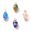 Handmade Millefiori Glass Beads Pendants PALLOY-JF00555-1