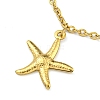 PVD Vacuum Plating Summer Beach 304 Stainless Steel Cable Chain Starfish Charm Bracelets BJEW-P334-02G-2