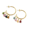 Natural Multicolor Tourmaline  Stud Tassel Earring EJEW-JE07221-4